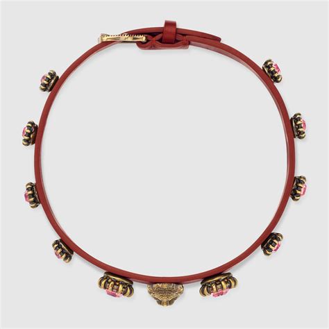 gucci chocker|gucci leather choker.